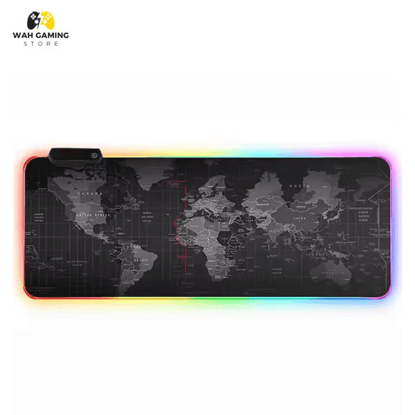 RGB Gaming Mouse pad - World Map Print RGB XL Gaming Mousepad With 15 Lighting Modes - Wah Gaming Store