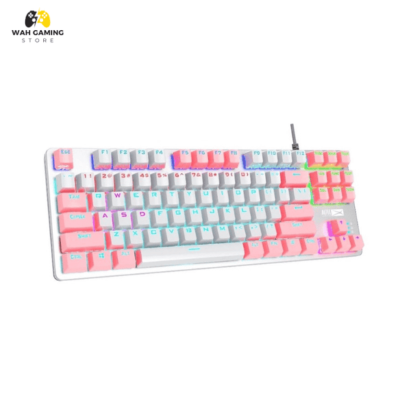 Altec Lansing 8404 RGB Gaming Keyboard with Metal Panel TKL 87 Keys Pink/White Theme - Wah Gaming Store