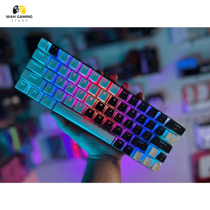Tezzare Tk-63 Pro Black x White With Pudding keycaps - Wah Gaming Store