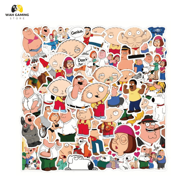 5pcs Family Guy Themed PVC Stickers Set - Versatile Self-Adhesive Decals - Wah Gaming Store
