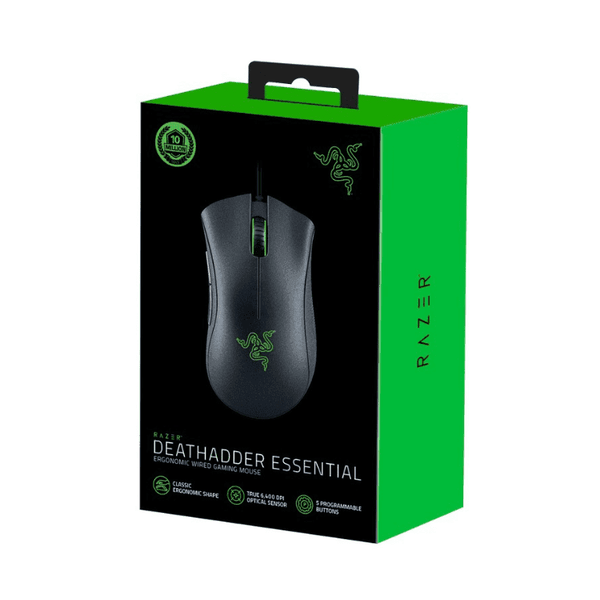 Razer DeathAdder Essential Gaming Mouse - Brand New Sealed Pack Orignal 100% - Black Colour - Wah Gaming Store