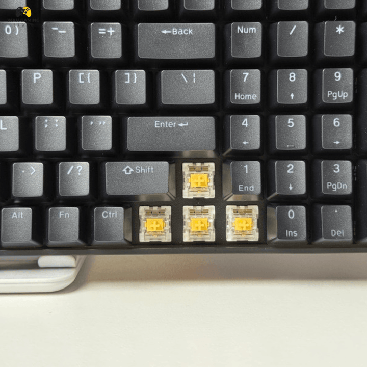 Kb 600 Compact Full Size - Hotswapable Rgb Mechanical Keyboard Yellow & Blue Switches - Black/White - Wah Gaming Store