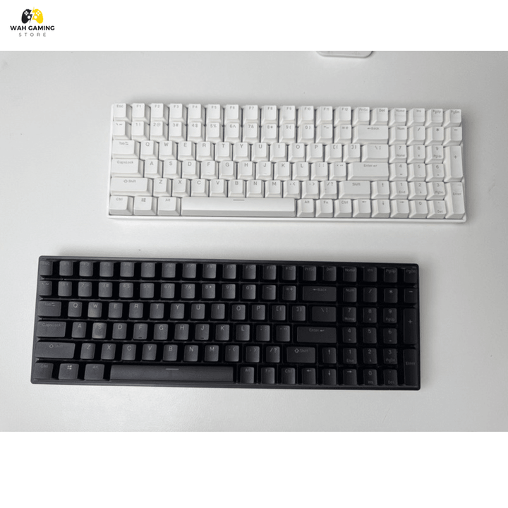 Kb 600 Compact Full Size - Hotswapable Rgb Mechanical Keyboard Yellow & Blue Switches - Black/White - Wah Gaming Store