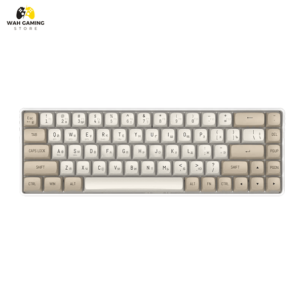 Aigo A68 Tri Mode Wireless Keyboard Non RGB Non Backlight With Yellow Premium Switches Hot Swapable Circuit - Wah Gaming Store