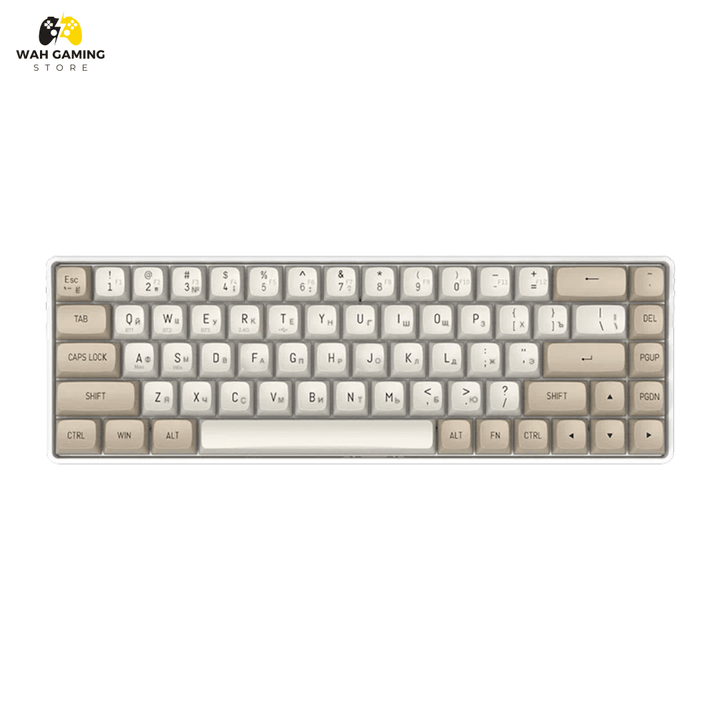 Aigo A68 Tri Mode Wireless Keyboard Non RGB Non Backlight With Yellow Premium Switches Hot Swapable Circuit - Wah Gaming Store