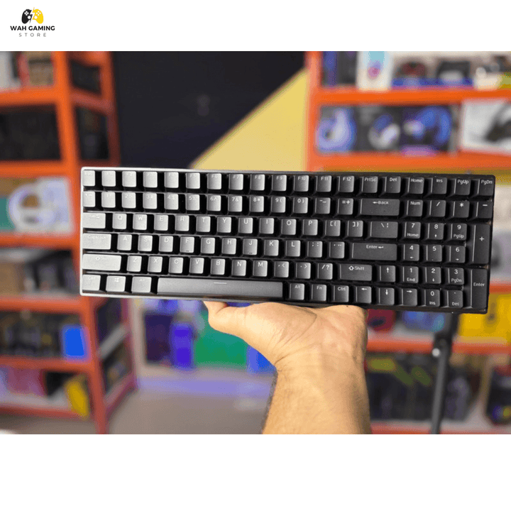 Kb 600 Compact Full Size - Hotswapable Rgb Mechanical Keyboard Yellow & Blue Switches - Black/White - Wah Gaming Store