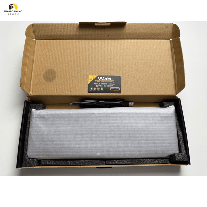 Kb 600 Compact Full Size - Hotswapable Rgb Mechanical Keyboard Yellow & Blue Switches - Black/White - Wah Gaming Store
