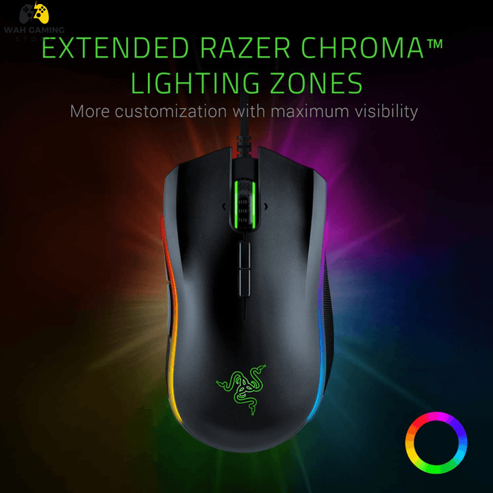 Razer Mamba Elite Wired Gaming Mouse 16,000 DPI Optical Sensor Chroma RGB Lighting 9 Programmable Buttons Used Best Condition - Wah Gaming Store