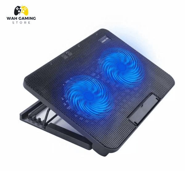 Speed X-N99 Doubble Fan Laptop Cooler With Ice Blue Lights . - Wah Gaming Store