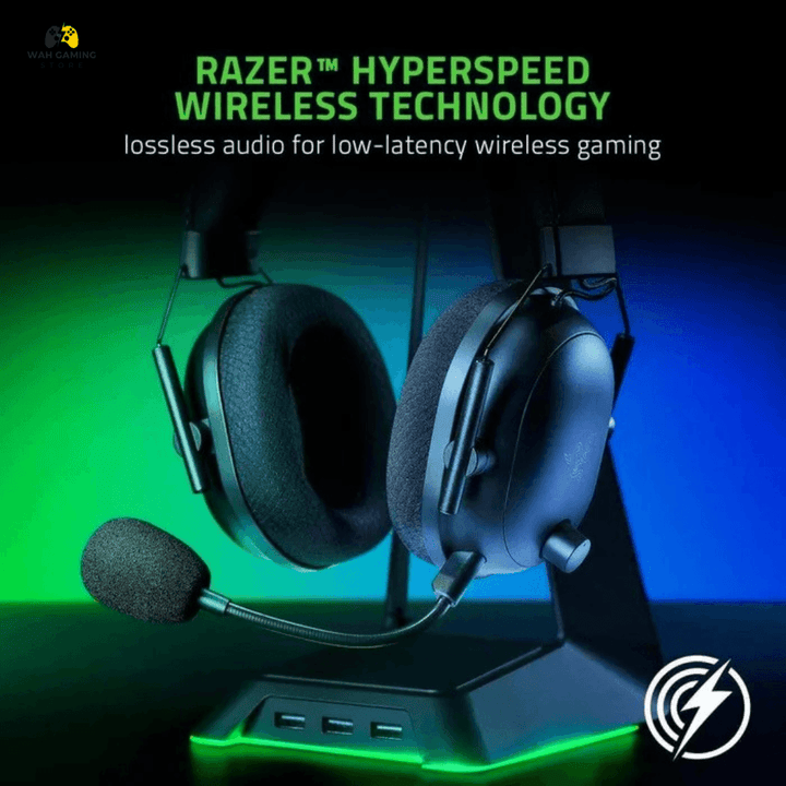 Razer BlackShark V2 Pro 2023 Wireless Gaming Headset With Detachable Noise Cancelling Mic 50mm Drivers Noise-Isolating Ultra-Soft Memory Foam Earcups Used Best Condition - Wah Gaming Store