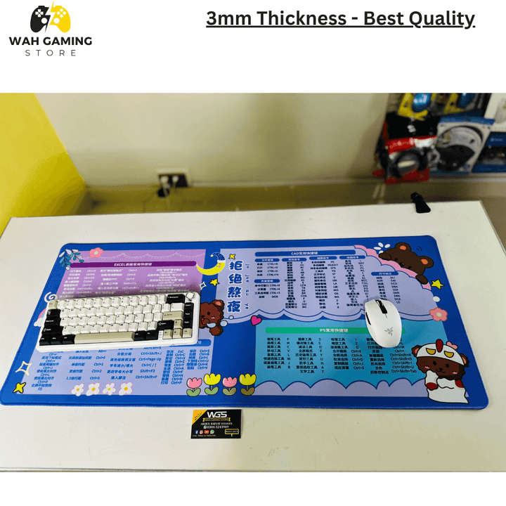 Premium Design XXL Size Mousepads - Full Size Table Mats Size (900mm X 400 mm) - Wah Gaming Store