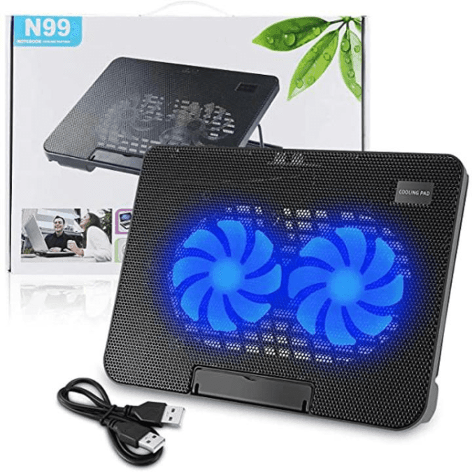 Speed X-N99 Doubble Fan Laptop Cooler With Ice Blue Lights . - Wah Gaming Store