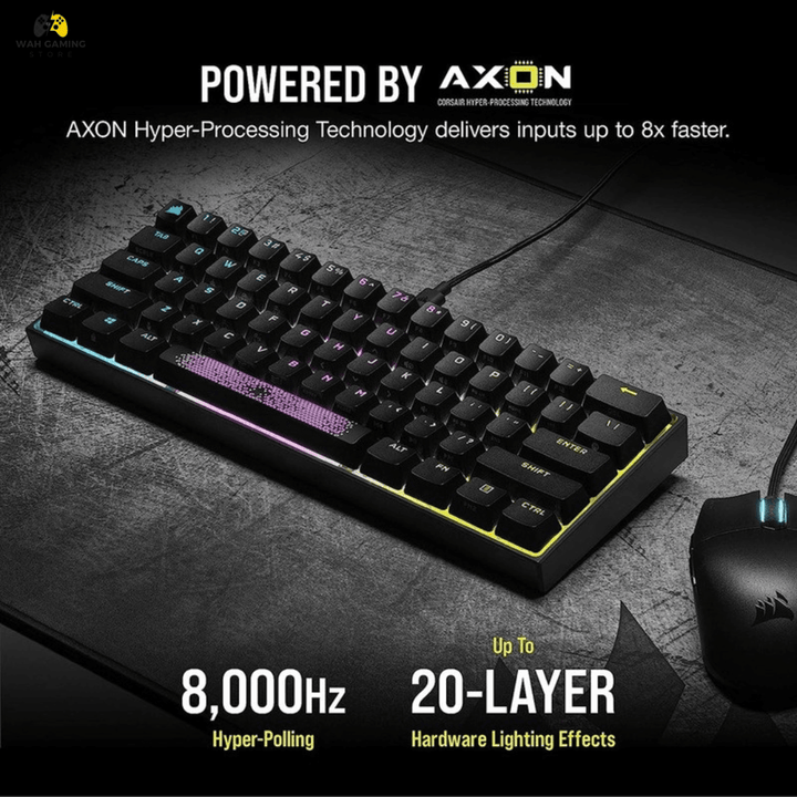 Corsair K65 RGB MINI 60% Mechanical Gaming Keyboard With CHERRY MX SPEED RGB Silver Mechanical Keyswitches Used Best Condition - Wah Gaming Store
