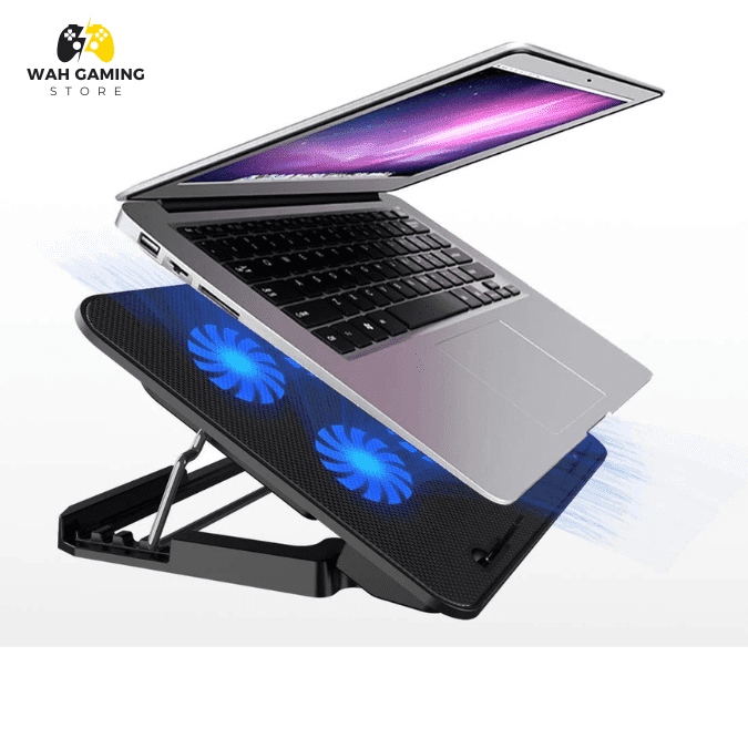 Speed X-N99 Doubble Fan Laptop Cooler With Ice Blue Lights . - Wah Gaming Store