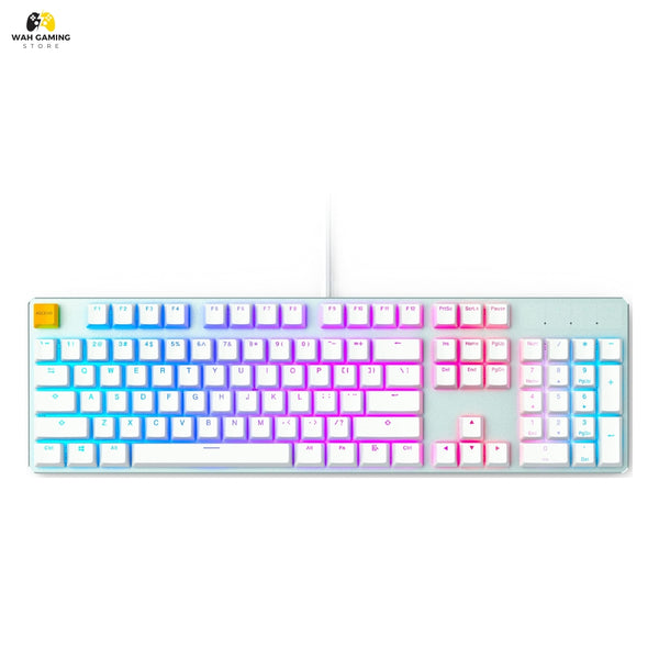Glorious GMMK Full-Size Modular Mechanical Keyboard RGB lighting on desk