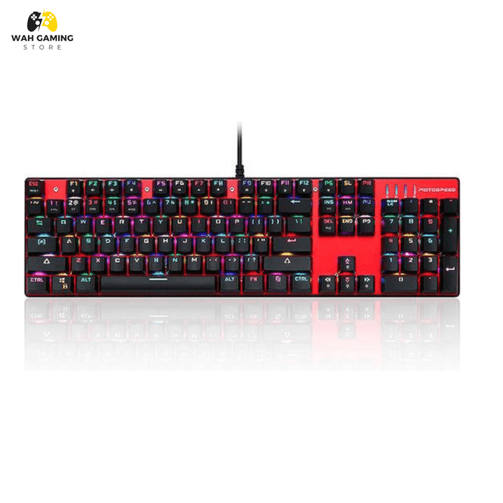 MOTOSPEED CK104 Mechanical Keyboard 104 Key ARGB Gaming Keyboard with Hot Swapable Circuit USB Wired Keyboard for Gaming and Typing Compatible for Mac & PC - Wah Gaming Store