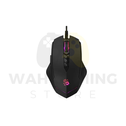 Top view of Bloody V8M Max showing RGB wheel and 1 N 3 control buttons