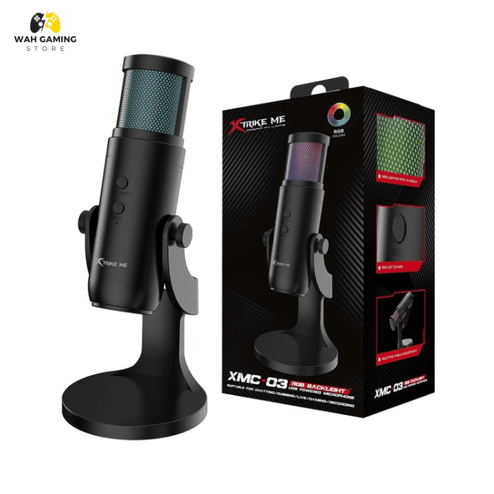 Professional USB RGB Microphone Condenser Mic For Gaming Xtrike Me XMC-03 - Wah Gaming Store