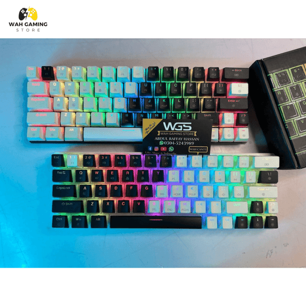 Tezzare Tk-63 Pro Black x White With Pudding keycaps - Wah Gaming Store