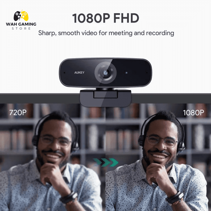 Aukey 1080p Webcam - Best for Streaming and Productivity - Wah Gaming Store
