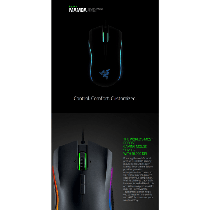 Razer Mamba Tournament Edition: 16,000 Adjustable DPI - Ergonomic Form Factor - Chroma Enabled - Brand New Condition OpenBox - Wah Gaming Store