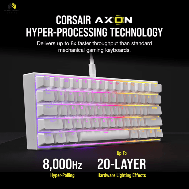 Corsair K65 RGB MINI 60% Mechanical Gaming Keyboard With CHERRY MX SPEED RGB Silver Mechanical Keyswitches Used Best Condition - Wah Gaming Store