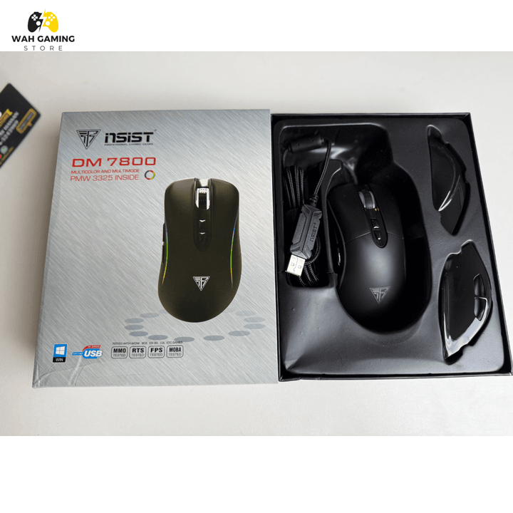 Nsist DM7800 Pixart 3325 Sensor With 10,000dpi With Additional Side Gripes - Wah Gaming Store