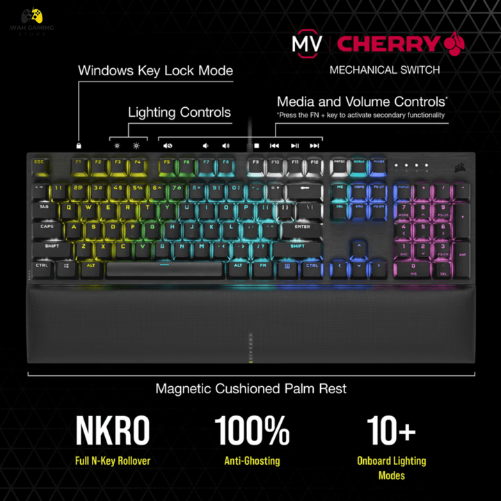 Corsair K60 RGB Pro SE Mechanical Gaming Keyboard CHERRY Mechanical switches Used Best Condition - Wah Gaming Store