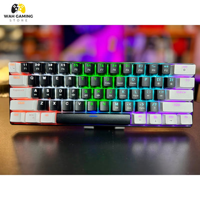 Mega Key 60 percent keyboard Black X White