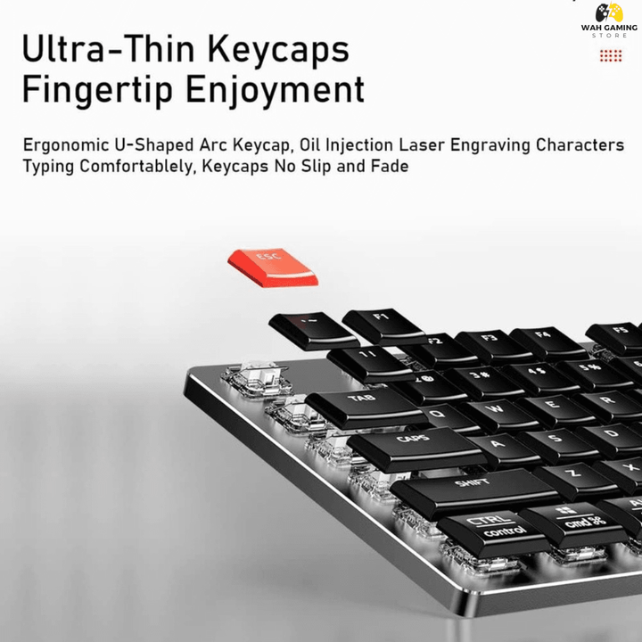 AULA F2090 Wireless Mechanical Keyboard Ultra Thin 104 Keys Bluetooth For Android, Windows, Desktop & Laptop - Wah Gaming Store