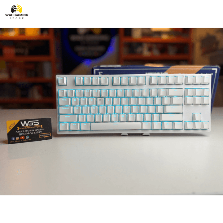 K-80 Wireless Mechanical TKL Gaming Keyboard with tri-mode Connection - Hot Swapable Brown Switches White Color - Wah Gaming Store