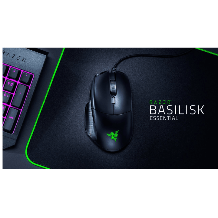 Razer Basilisk Essential Gaming Mouse: 6400 DPI Optical Sensor - Chroma RGB Lighting - 7 Programmable Buttons - Mechanical Switches - Brand New Condition OpenBox - Wah Gaming Store