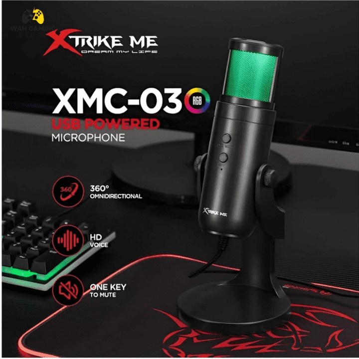 Professional USB RGB Microphone Condenser Mic For Gaming Xtrike Me XMC-03 - Wah Gaming Store