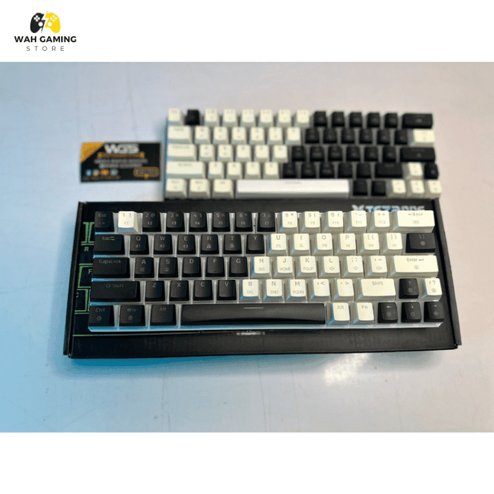 Tezzare Tk-63 Pro Black x White With Pudding keycaps - Wah Gaming Store