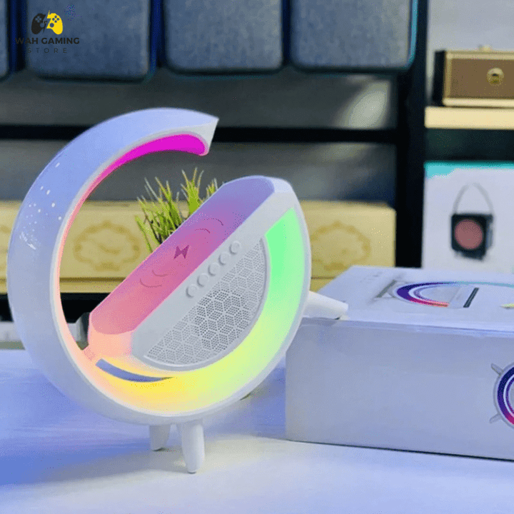 G-shape Multifunctional Lamp & Bluetooth Speaker With Wireless Charging Big Size High Quality - Wah Gaming Store