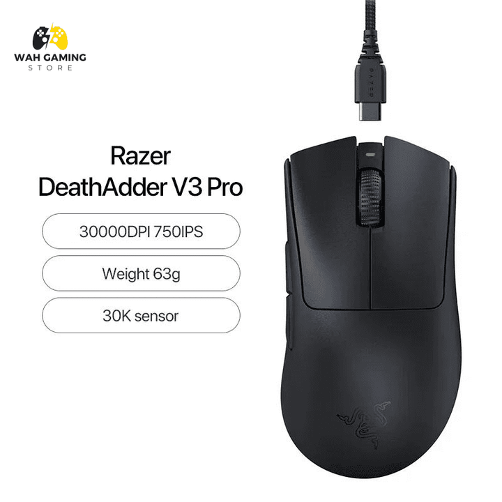 Razer DeathAdder V3 Pro Gaming Mouse - Black & White - Wah Gaming Store