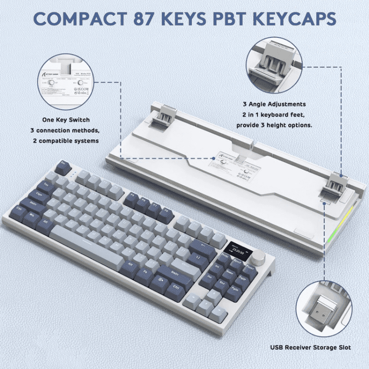 ATTACK SHARK K86 Tri Mode Wireless Mechanical Keyboard - Wah Gaming Store