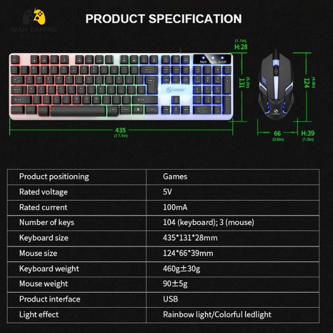 Gtx 350 Gaming Mouse Keyboard Combo - Wah Gaming Store