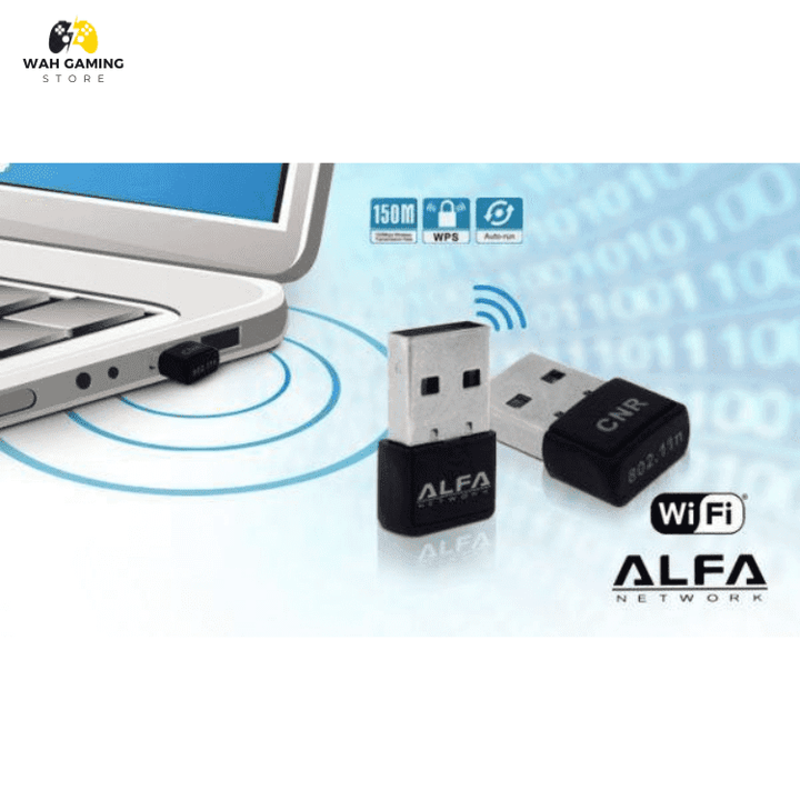 Alfa Wifi Adapter 300-Mbps Alfa Usb LAN Card For Computer Laptop Driver Free Supports all Windows - Wah Gaming Store