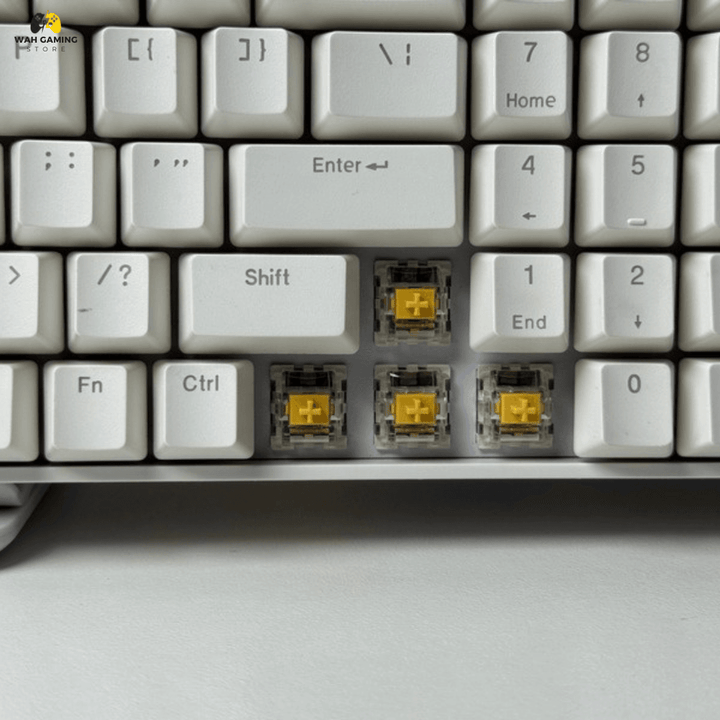 Kb 600 Compact Full Size - Hotswapable Rgb Mechanical Keyboard Yellow & Blue Switches - Black/White - Wah Gaming Store