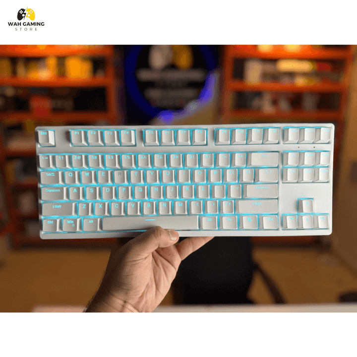 K-80 Wireless Mechanical TKL Gaming Keyboard with tri-mode Connection - Hot Swapable Brown Switches White Color - Wah Gaming Store