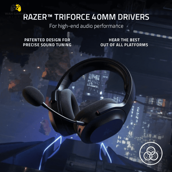Razer Barracuda X 2022 Wireless Gaming & Mobile Headset PC, PlayStation, Switch, Android, iOS 2.4GHz Wireless Bluetooth Lightweight, Detachable Mic Black White - Wah Gaming Store