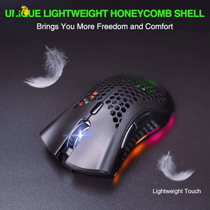Bengoo KM-1 Wireless Rechargeable Gaming Mouse Honeycomb Design - Wah Gaming Store