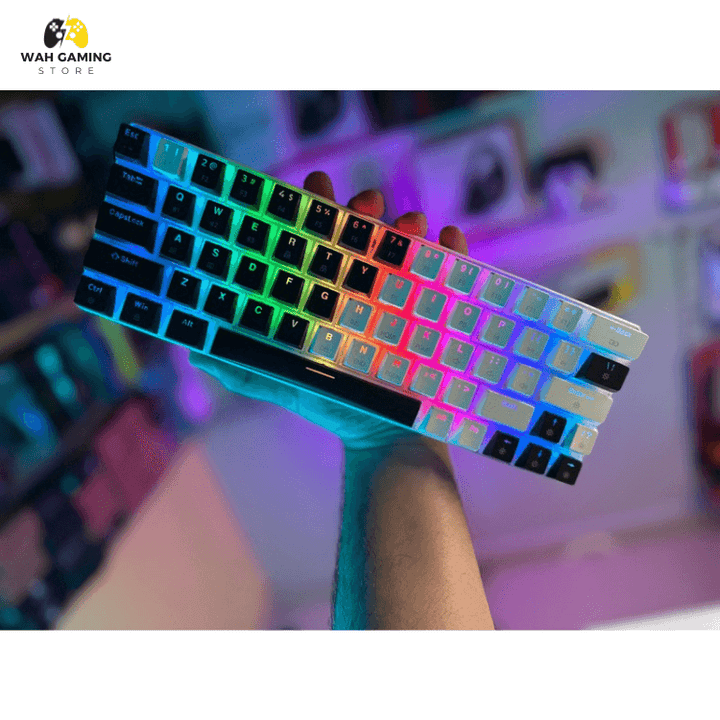 Tezzare Tk-63 Pro Black x White With Pudding keycaps - Wah Gaming Store