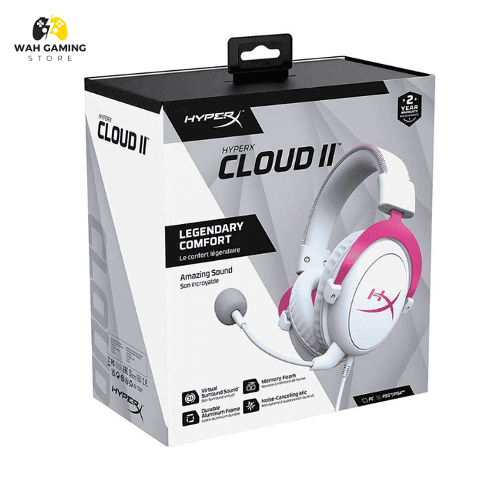 HyperX Cloud II – Gaming Headse, 7.1 White Edition - Wah Gaming Store