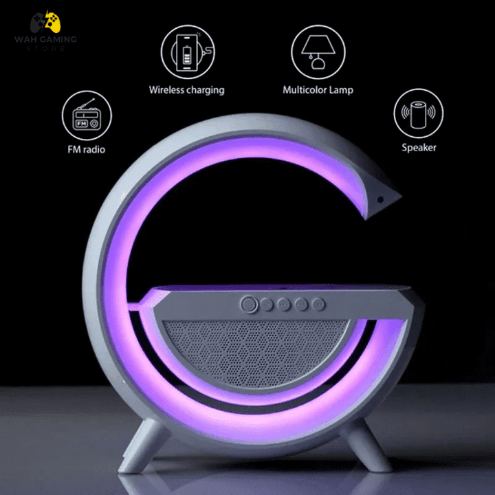 G-shape Multifunctional Lamp & Bluetooth Speaker With Wireless Charging Big Size High Quality - Wah Gaming Store