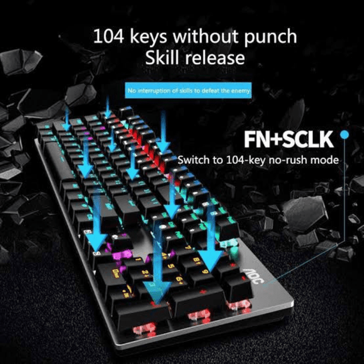 Aoc Gk 410 Mechanical Gaming Keyboard - Black Switches - Wah Gaming Store