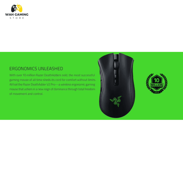 Razer DeathAdder V2 Pro Wireless Top Esports Athletes Razer Focus+ Optical Sensor Used Without Box - Wah Gaming Store