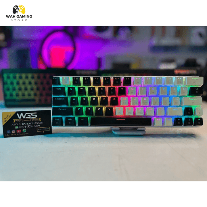 Tezzare Tk-63 Pro Black x White With Pudding keycaps - Wah Gaming Store