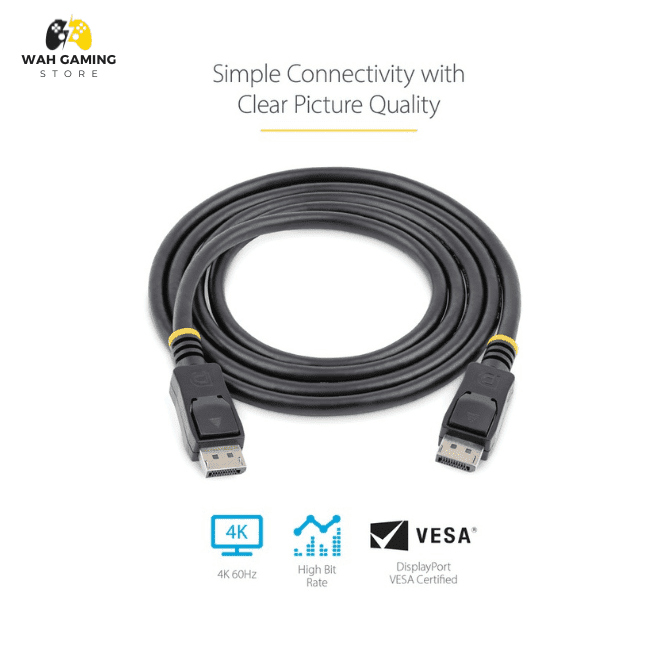 Display Port to DisplayPort Cable DP Male to Male Cord 4K HD 1.8 Meters Top Quality - Wah Gaming Store